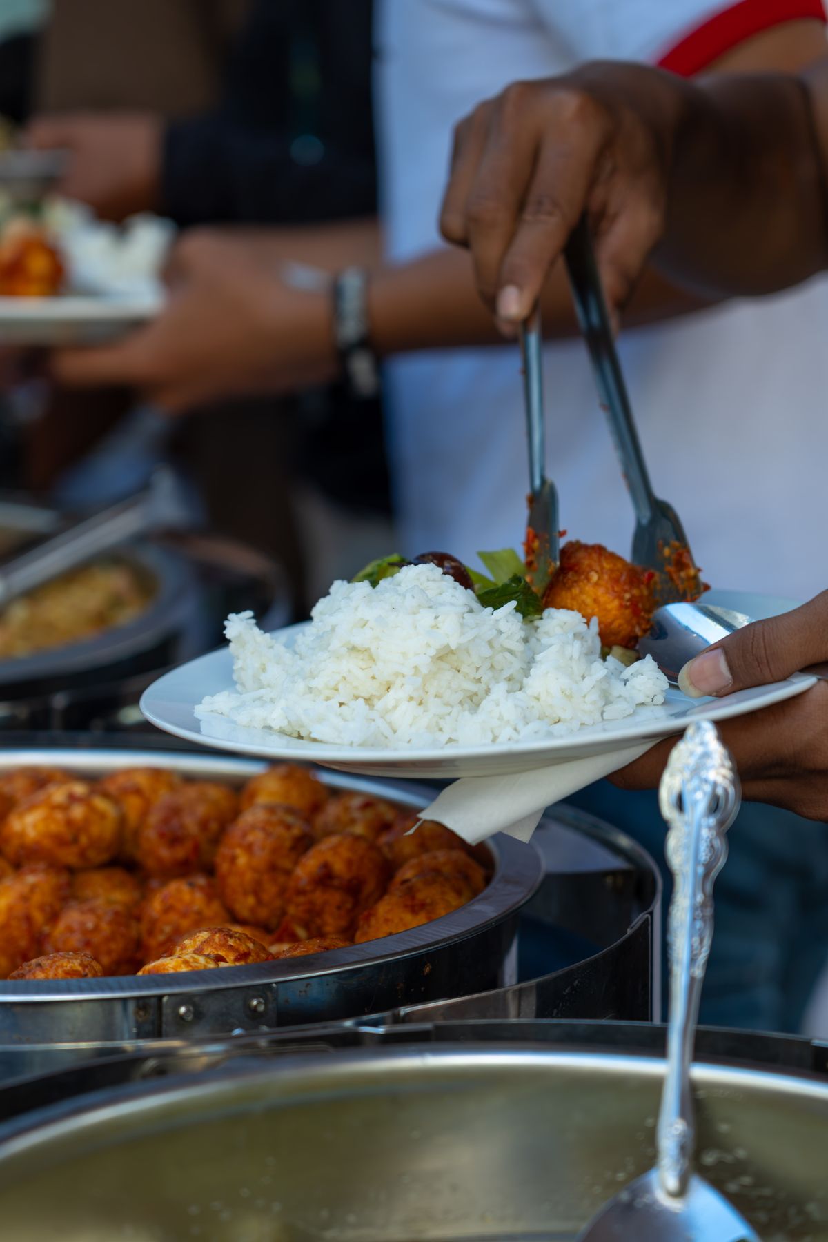 Food being served at a gathering
