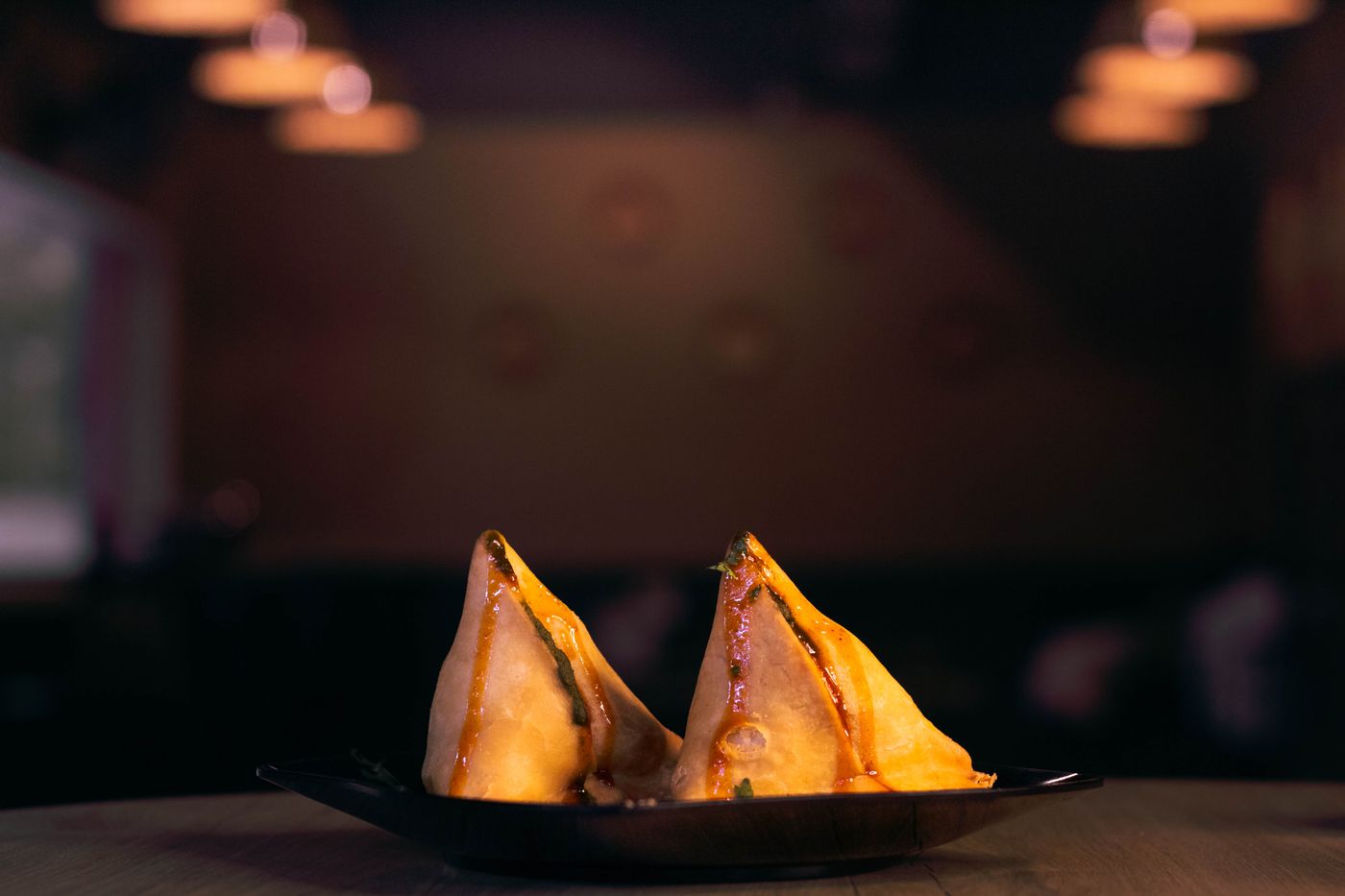 A plate of crisp samosas